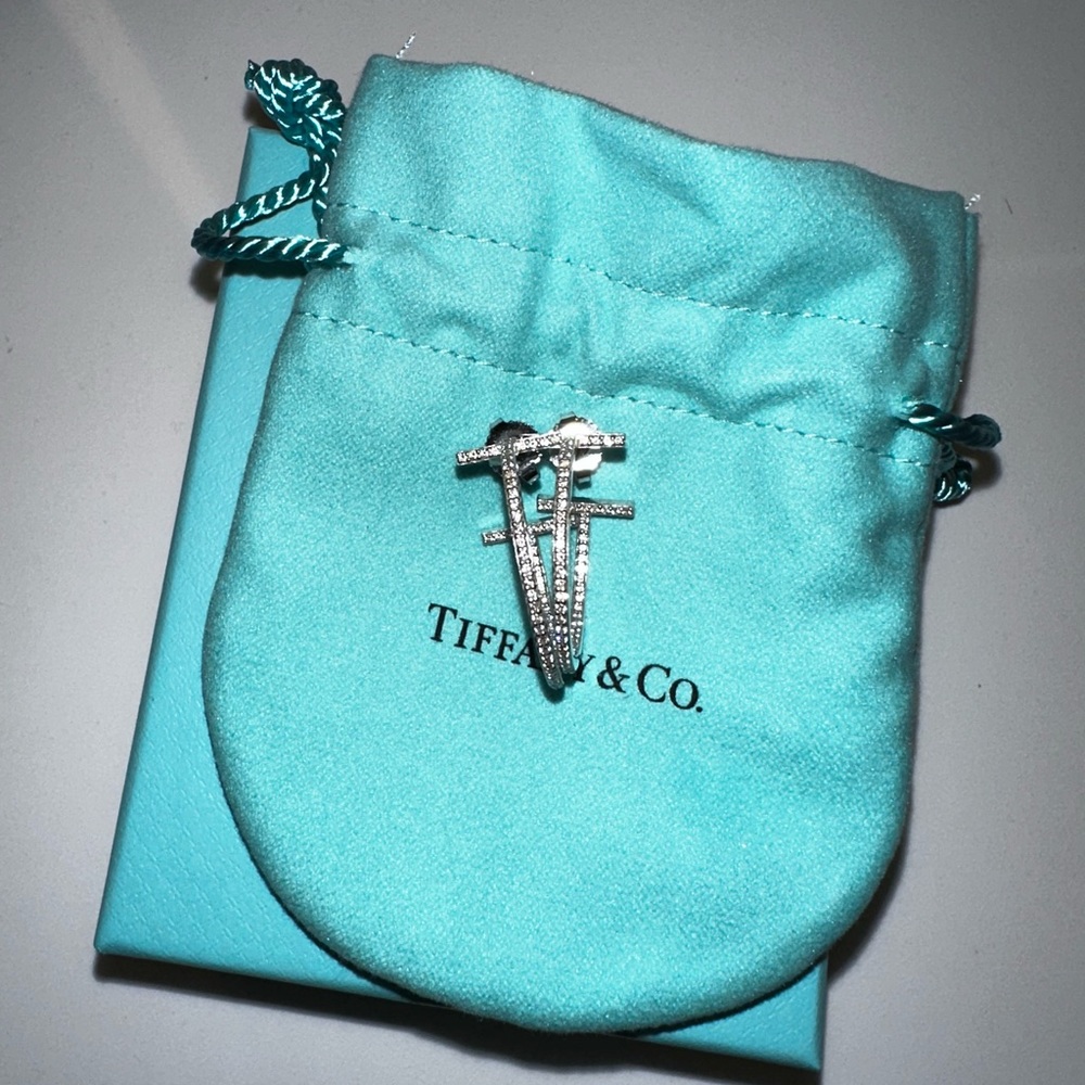 Tiffany & Co. Diamond Hoop Earrings - Picture 8 of 10